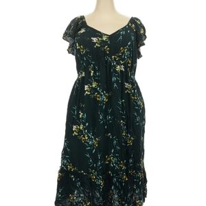 Three Floral Midi Dresses with Flutter Sleeves